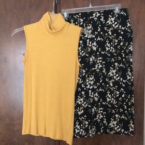 Black flowered skirt